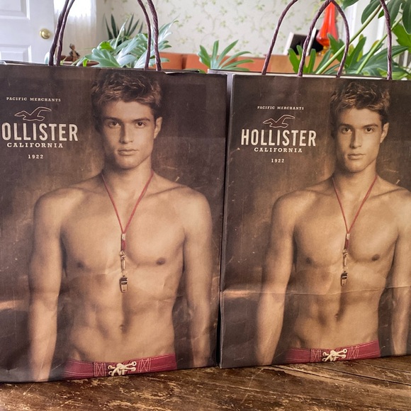 2012 Hollister Male Model Swimsuit Shopping Bags Set of 2 - Picture 1 of 12